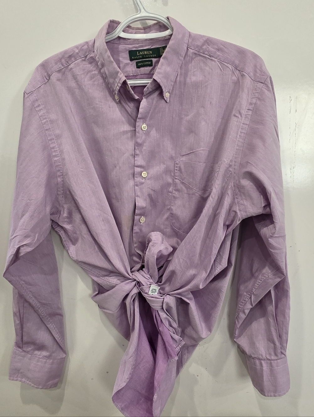 Lauren Ralph Lauren WoMen's Lavender Button-Down Shirt Plus Size Size 16